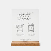 Zeitgenössische Minimalistische Signaturgetränke Acrylschild (Vorderseite)