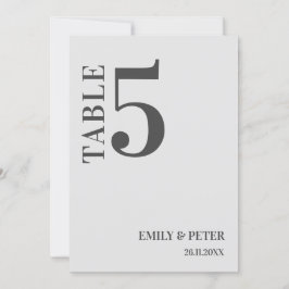 Zeitgenössische Minimalistische WEDD-Tischnummer Dankeskarte