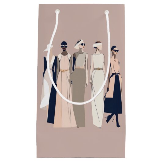 Zeitgenössische Mode Illustration Swag Bag Kleine Geschenktüte (Vorderseite)