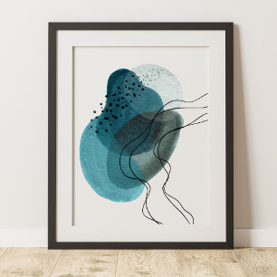 Zeitgenössische moderne abstrakte Kunst Grün Schwa Poster