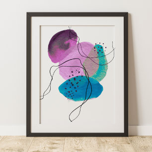 Zeitgenössische moderne abstrakte Kunst Lila Türki Poster