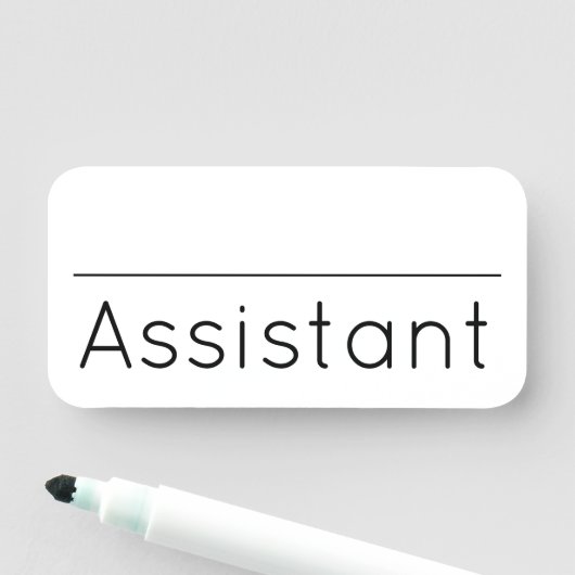 Zeitgenössische, moderne "Assistant Name Tag" Namensschild (Beispiel)