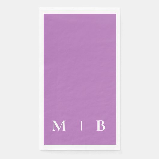 Zeitgenössische Mongram Orchid-Hochzeit Serviette (Vorderseite)