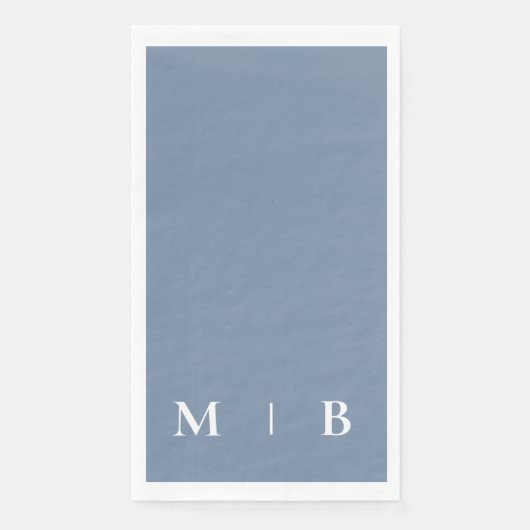 Zeitgenössische Mongram Periwinkle Hochzeit Serviette (Vorderseite)