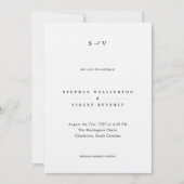Zeitgenössische Monogram Black and White Wedding Einladung (Vorderseite)