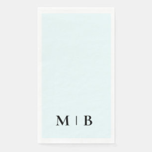 Zeitgenössische Monogram Ice Blue Black Text Hochz Serviette
