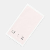 Zeitgenössische Monogramm-Blush-Gray-Text-Hochzeit Serviette (Ecke)