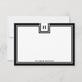 Zeitgenössische Monogramm fett-schwarze Grenzschic Mitteilungskarte