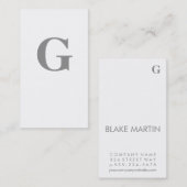 Zeitgenössische Monogramm/Grau/Weiß Visitenkarte (Vorne/Hinten)