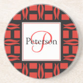 Zeitgenössische Monogramm-Hochzeit Getränkeuntersetzer (Vorne)