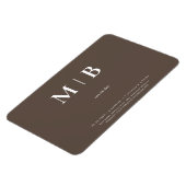 Zeitgenössische Monogramm-Schokolade Save the Date Magnet (Linke Seite)