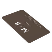 Zeitgenössische Monogramm-Schokolade Save the Date Magnet (Rechte Seite)