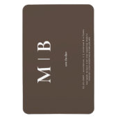 Zeitgenössische Monogramm-Schokolade Save the Date Magnet (Vertikal)