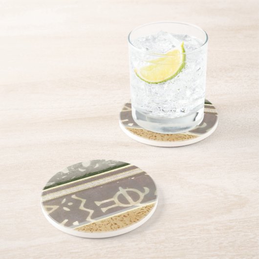 Zeitgenössische Mustermalerei Sandstein Untersetzer (Seite)