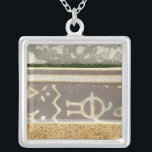 Zeitgenössische Mustermalerei Versilberte Kette<br><div class="desc">Ein zeitgenössisches Stammes-Gemälde,  das den Beton mit dem abstrakten vermischt. Mehrere Panels legen Farbe nebeneinander,  was eine komplexe Geschichte erzählt. Das wäre ein tolles Geschenk für einen geliebten!</div>