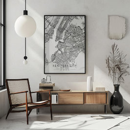 Zeitgenössische New York City-Straßenkarte ungerah Poster