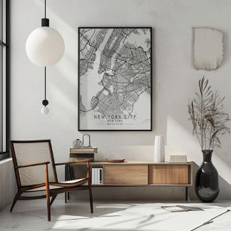 Zeitgenössische New York City-Straßenkarte ungerah Poster