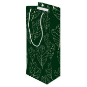 Zeitgenössische Oak Blätter Muster Weinbeutel Geschenktüte Für Weinflaschen (Rückseite Schrägansicht)
