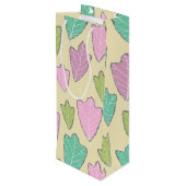 Zeitgenössische Oak Blätter Muster Weinbeutel Geschenktüte Für Weinflaschen (Rückseite Schrägansicht)