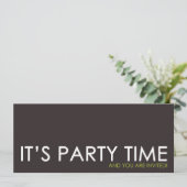 Zeitgenössische Party-Zeit-Geburtstags-Einladungen Einladung (Stehend Vorderseite)