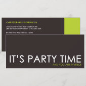 Zeitgenössische Party-Zeit-Geburtstags-Einladungen Einladung (Vorne/Hinten)