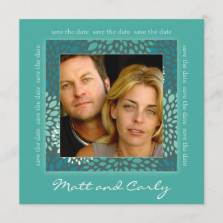 Zeitgenössische Petals Grün Gerettet Datum Foto ei Save The Date