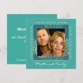 Zeitgenössische Petals Grün Gerettet Datum Foto ei Save The Date (Vorne/Hinten)