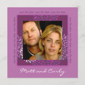 Zeitgenössische Petals Lila Gerettet Datum Foto Ei Save The Date