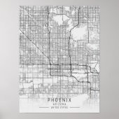 Zeitgenössische Phoenix Arizona Straßenkarte unein Poster (Vorne)