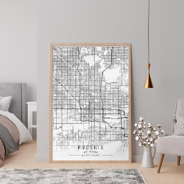 Zeitgenössische Phoenix Arizona-Straßenkarte unger Poster