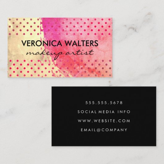 Zeitgenössische Polka-Dosen mit zwei Tonen Visitenkarte (Vorne/Hinten)