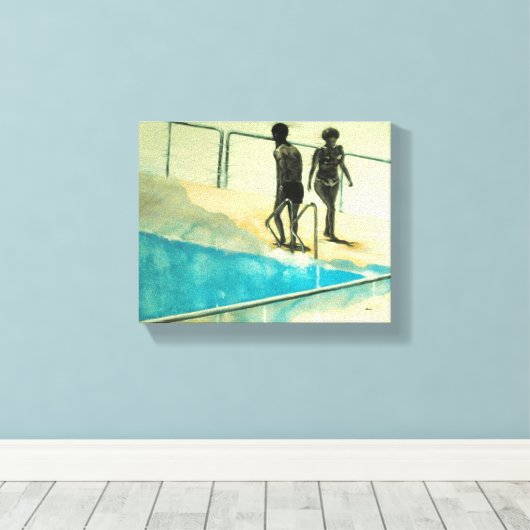 Zeitgenössische Porträtmalerei Leinwanddruck (Insitu (Holzboden))