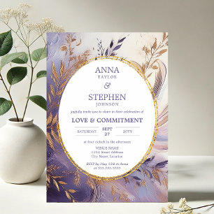 Zeitgenössische Purple Elegance Verpflichtungszere Einladung