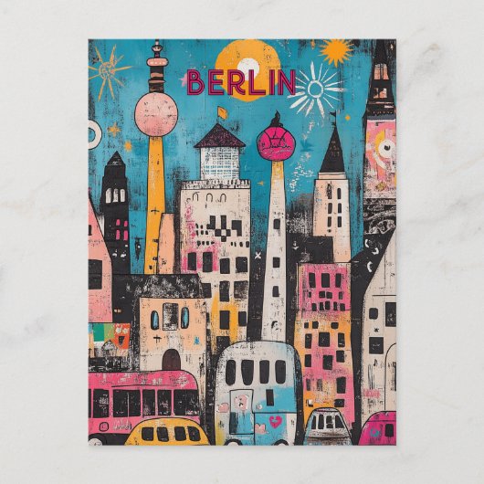 Zeitgenössische Reise nach Berlin Postkarte (Vorderseite)