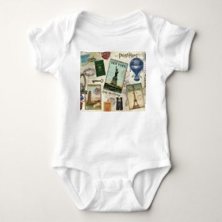zeitgenössische Reiserollage Baby Strampler
