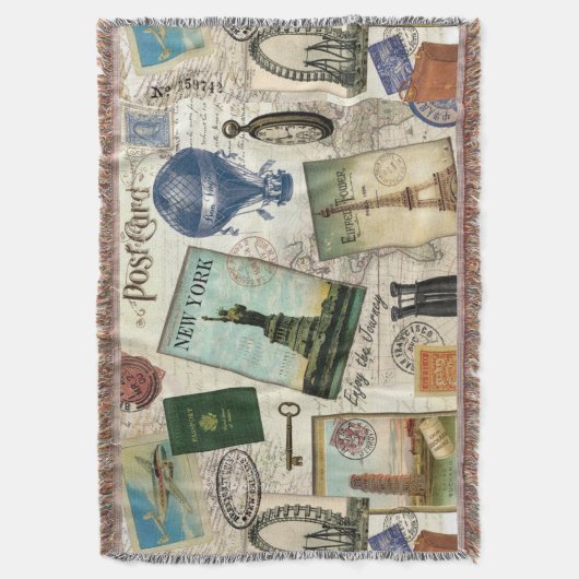 zeitgenössische Reiserollage Decke (Vorderseite Vertikal)