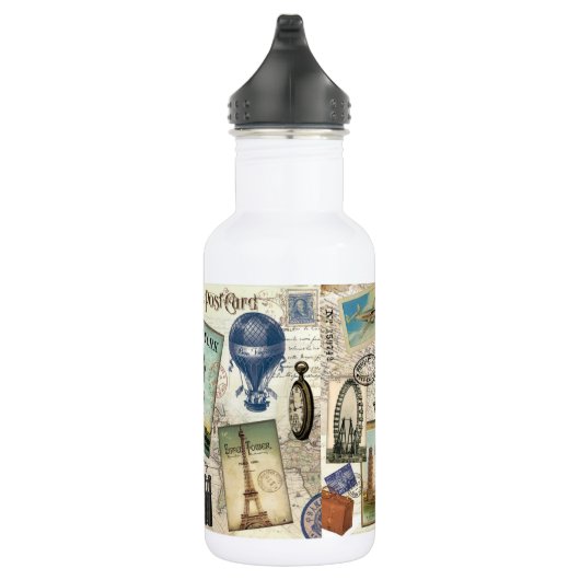 zeitgenössische Reiserollage Edelstahlflasche (Rechts)