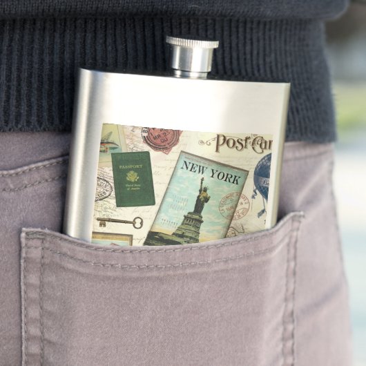 zeitgenössische Reiserollage Flachmann (Beispiel)