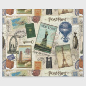 zeitgenössische Reiserollage Geschenkpapier (Flach)