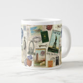 zeitgenössische Reiserollage Jumbo-Tasse (Vorderseite Rechts)