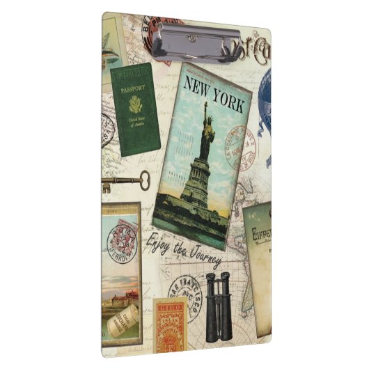 zeitgenössische Reiserollage Klemmbrett (Rechts)