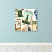 zeitgenössische Reiserollage Leinwanddruck (Insitu (Holzboden))