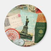 zeitgenössische Reiserollage Magnet (Vorne)