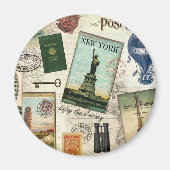 zeitgenössische Reiserollage Magnet (Vorne)