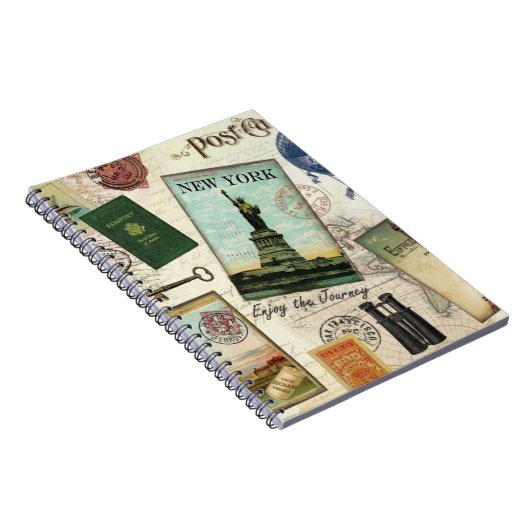 zeitgenössische Reiserollage Notizblock (Rechte Seite)