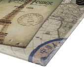 zeitgenössische Reiserollage Schneidebrett (Ecke)