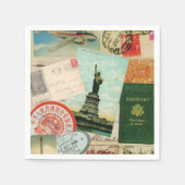 zeitgenössische Reiserollage Serviette (Vorderseite)