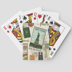 zeitgenössische Reiserollage Spielkarten
