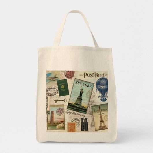 zeitgenössische Reiserollage Tragetasche (Vorne)