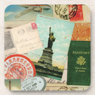 zeitgenössische Reiserollage Untersetzer